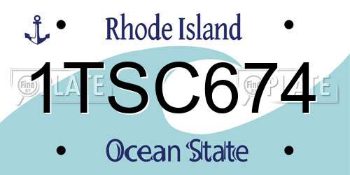 1TSC674 Rhode Island License Plate