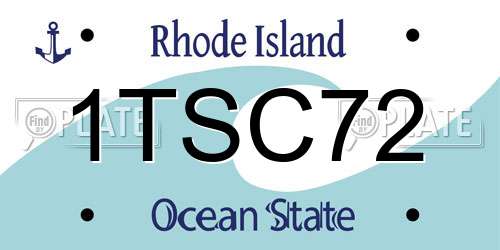 1TSC72 Rhode Island License Plate