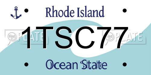 1TSC77 Rhode Island License Plate