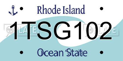 1TSG102 Rhode Island License Plate