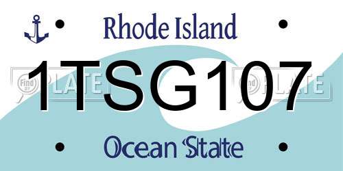 1TSG107 Rhode Island License Plate