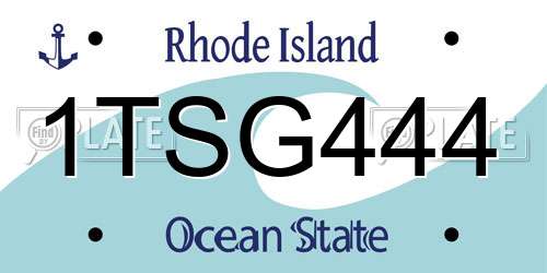 1TSG444 Rhode Island License Plate