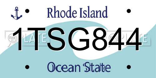 1TSG844 Rhode Island License Plate