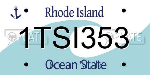1TSI353 Rhode Island License Plate