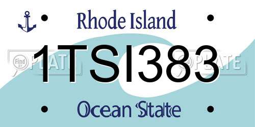 1TSI383 Rhode Island License Plate