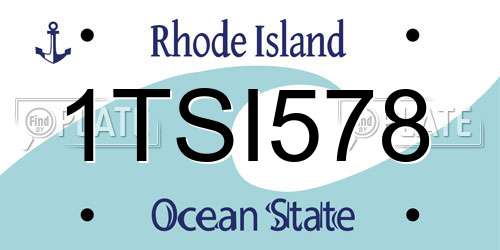 1TSI578 Rhode Island License Plate