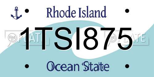 1TSI875 Rhode Island License Plate