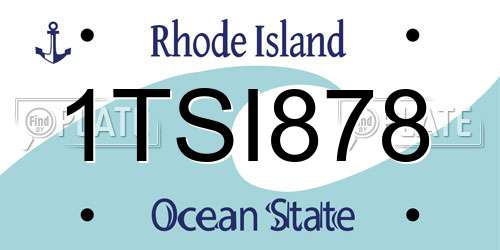 1TSI878 Rhode Island License Plate