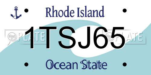 1TSJ65 Rhode Island License Plate