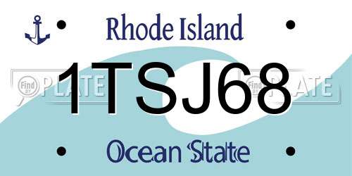1TSJ68 Rhode Island License Plate