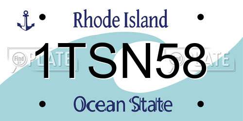 1TSN58 Rhode Island License Plate