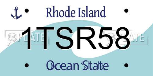 1TSR58 Rhode Island License Plate