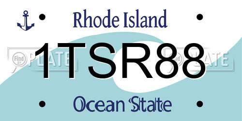 1TSR88 Rhode Island License Plate