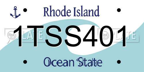 1TSS401 Rhode Island License Plate