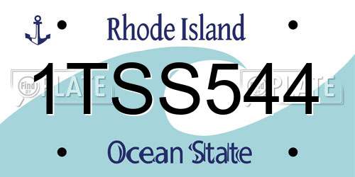 1TSS544 Rhode Island License Plate