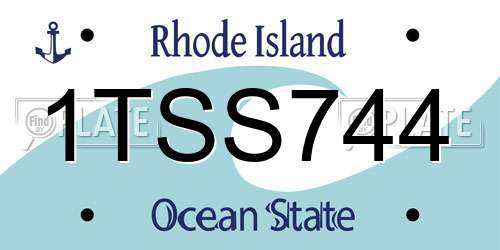 1TSS744 Rhode Island License Plate