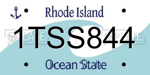 1TSS844 Rhode Island License Plate