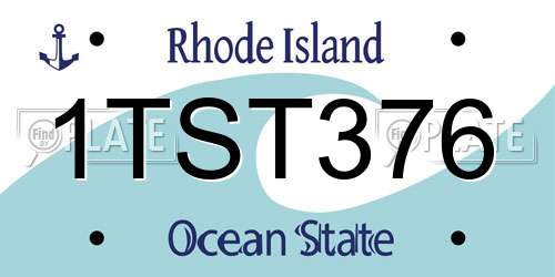 1TST376 Rhode Island License Plate