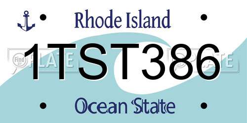 1TST386 Rhode Island License Plate