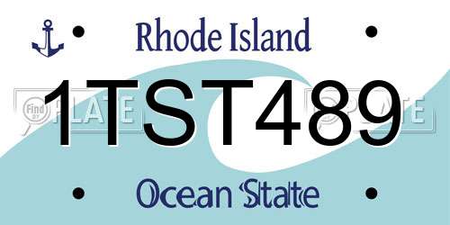1TST489 Rhode Island License Plate