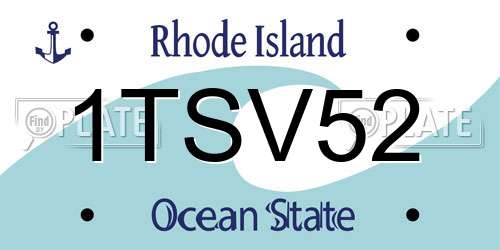 1TSV52 Rhode Island License Plate