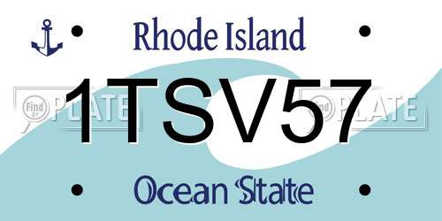 1TSV57 Rhode Island License Plate