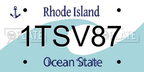 1TSV87 Rhode Island License Plate
