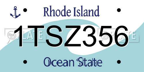 1TSZ356 Rhode Island License Plate
