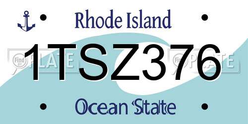 1TSZ376 Rhode Island License Plate