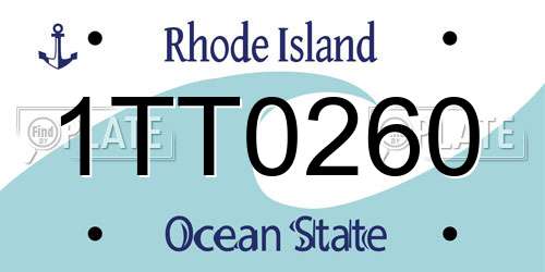 1TT0260 Rhode Island License Plate