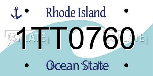 1TT0760 Rhode Island License Plate