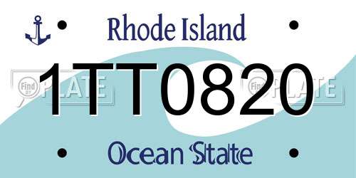 1TT0820 Rhode Island License Plate