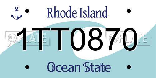 1TT0870 Rhode Island License Plate