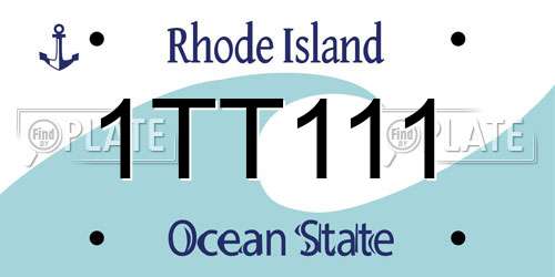 1TT111 Rhode Island License Plate