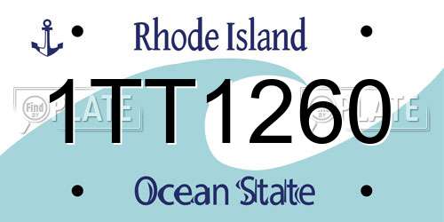 1TT1260 Rhode Island License Plate