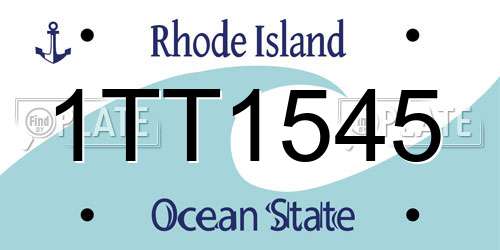 1TT1545 Rhode Island License Plate