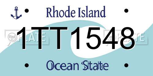 1TT1548 Rhode Island License Plate