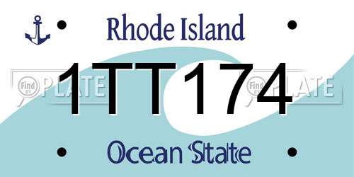 1TT174 Rhode Island License Plate