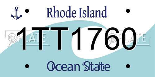 1TT1760 Rhode Island License Plate