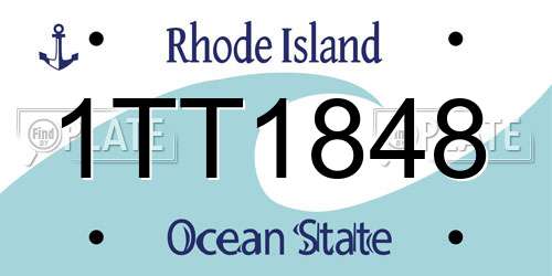 1TT1848 Rhode Island License Plate