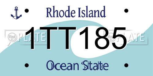 1TT185 Rhode Island License Plate