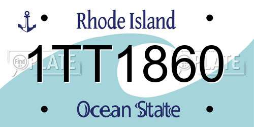 1TT1860 Rhode Island License Plate