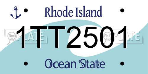 1TT2501 Rhode Island License Plate