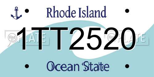 1TT2520 Rhode Island License Plate