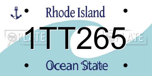 1TT265 Rhode Island License Plate