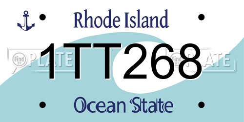 1TT268 Rhode Island License Plate