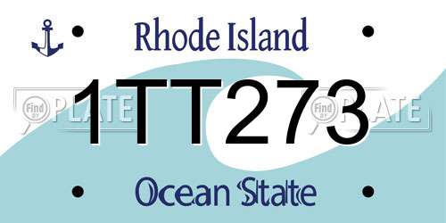 1TT273 Rhode Island License Plate