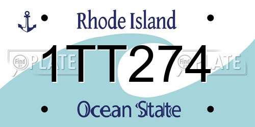 1TT274 Rhode Island License Plate