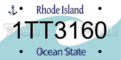 1TT3160 Rhode Island License Plate