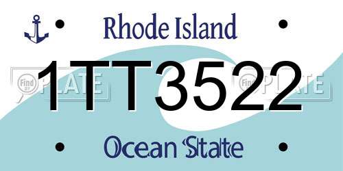 1TT3522 Rhode Island License Plate